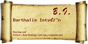 Barthalis István névjegykártya