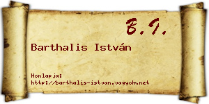 Barthalis István névjegykártya