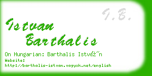 istvan barthalis business card